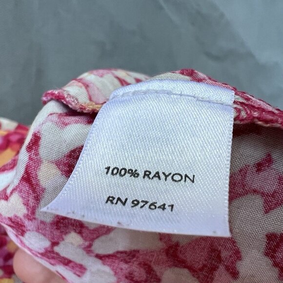 J. Jill Size 10 Ruched Sleeveless Midi Pink Red Orange Sun Dress Beachy Romantic - Picture 5 of 7